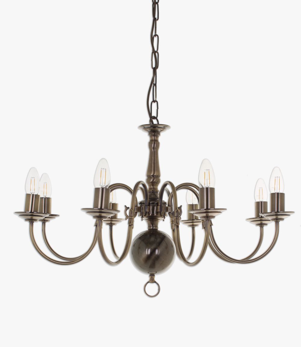 FLEMISH CHANDELIER - ANT.BRASS