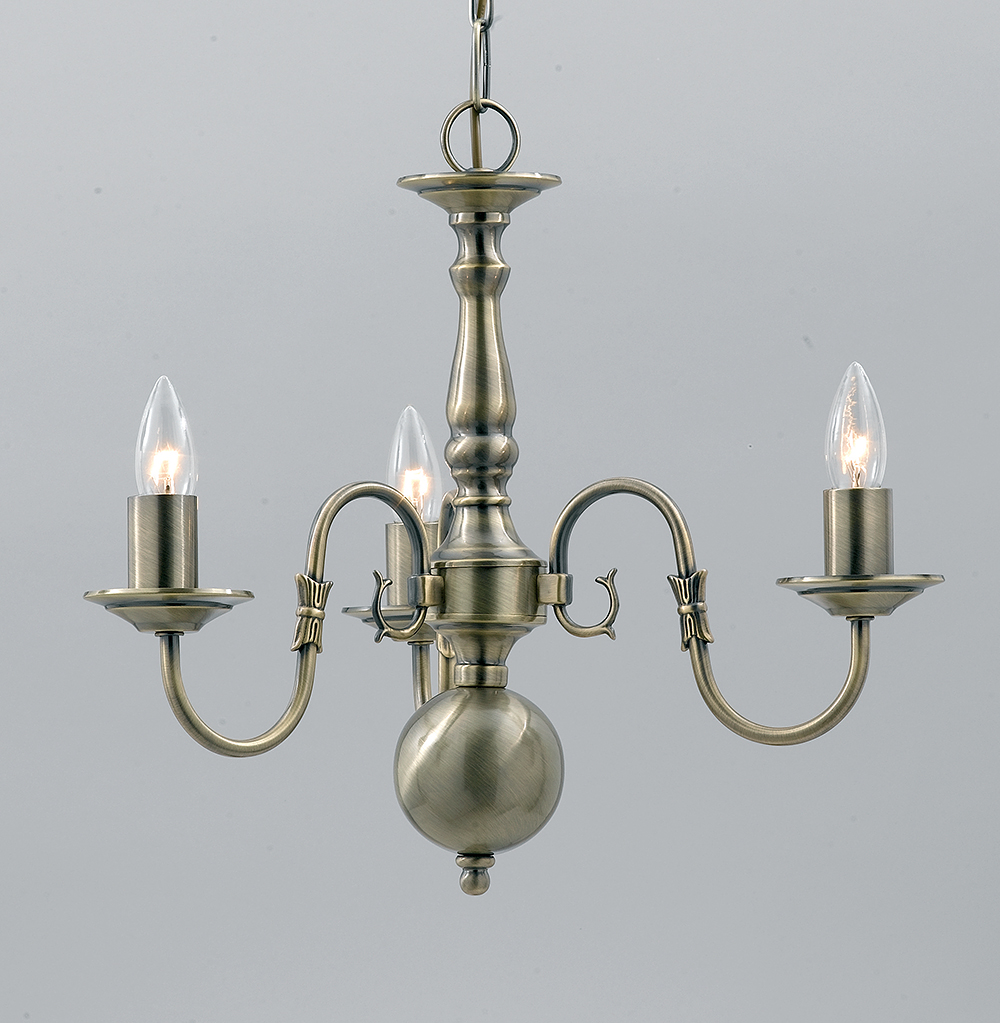 FLEMISH CHANDELIER - ANT.BRASS