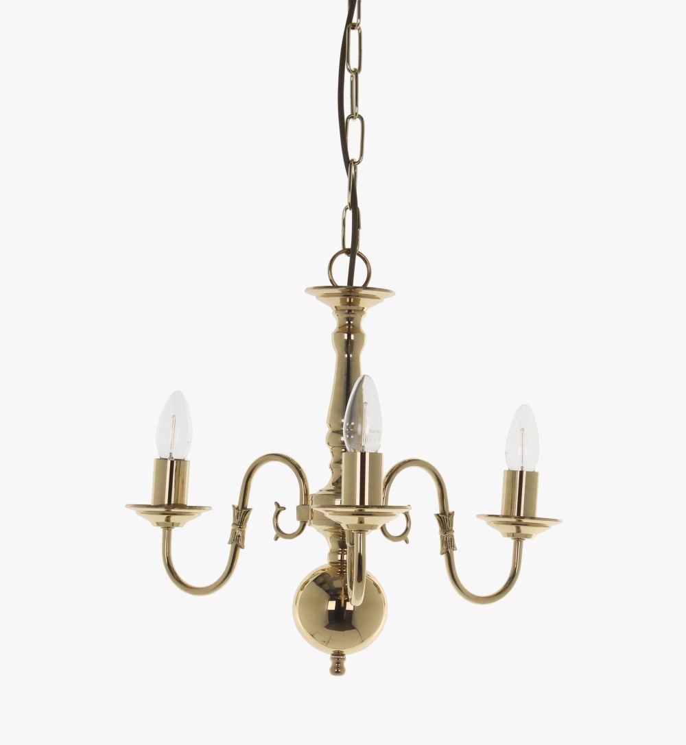 FLEMISH CHAND. POLISHED BRASS