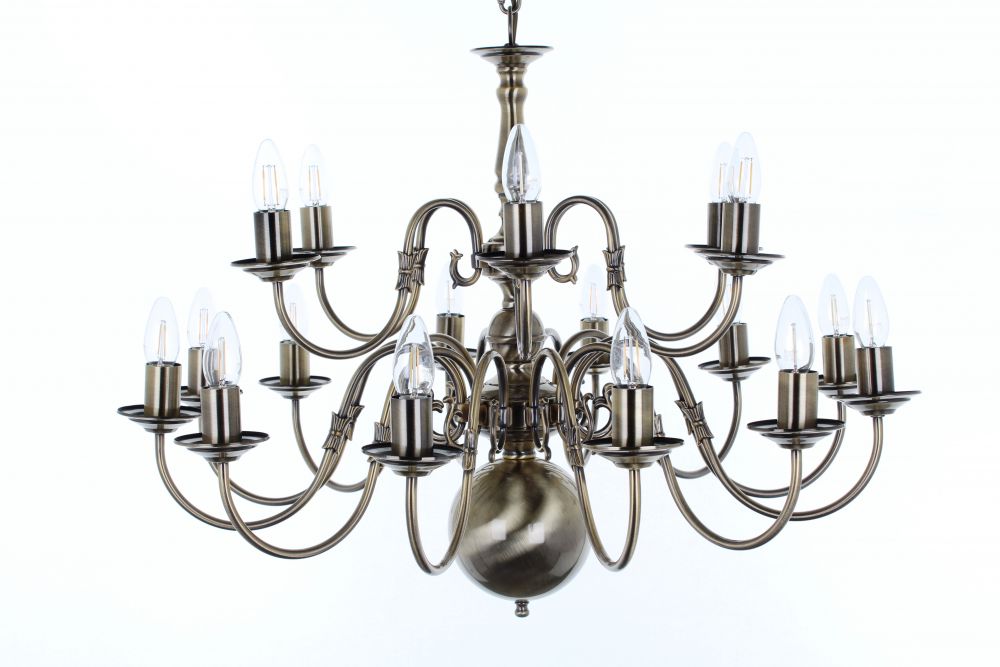 FLEMISH CHANDELIER-ANT.BRASS