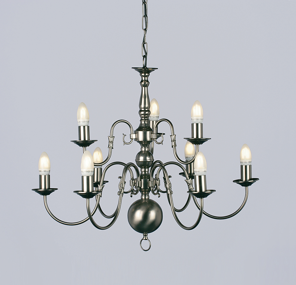 FLEMISH CHANDELIER - PEWTER