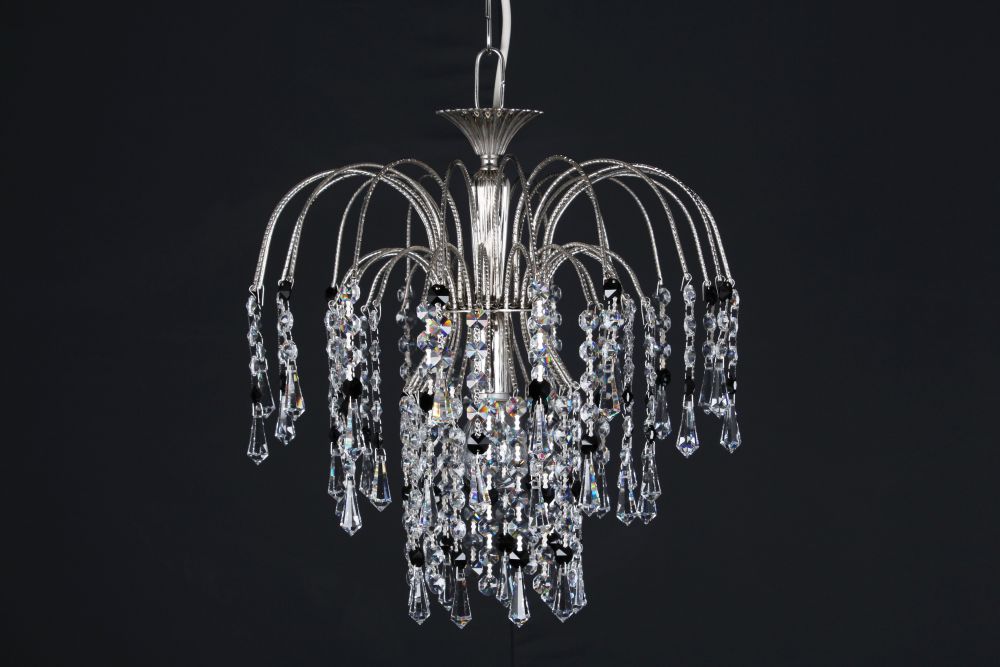 SHOWER BLK/CLR CRYS.FLUSH NKL